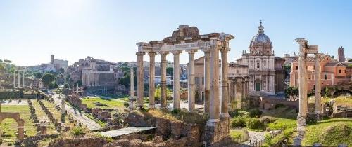 Forum Romanum view from the Capitoline Hill in Italy, Rome