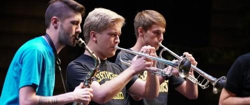 Students perform in an instrumental ensemble