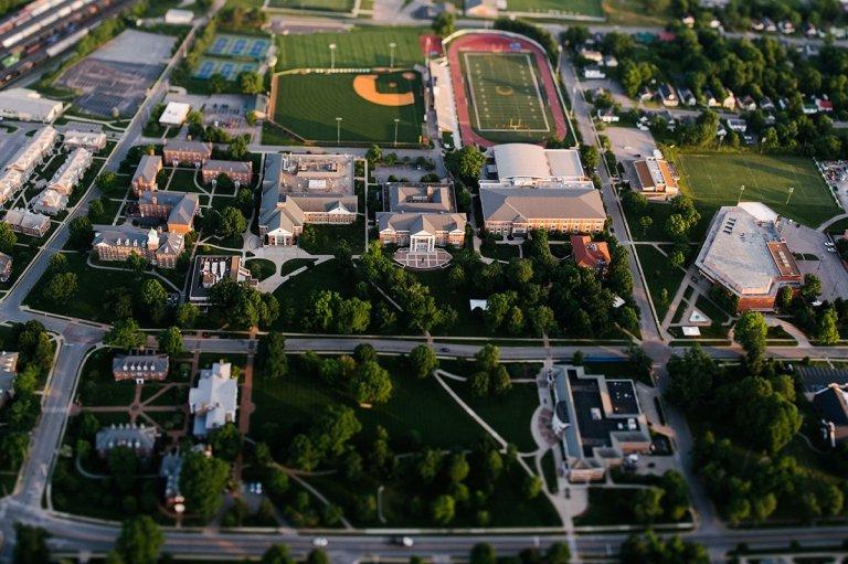 Aerial view of the Centre College campus